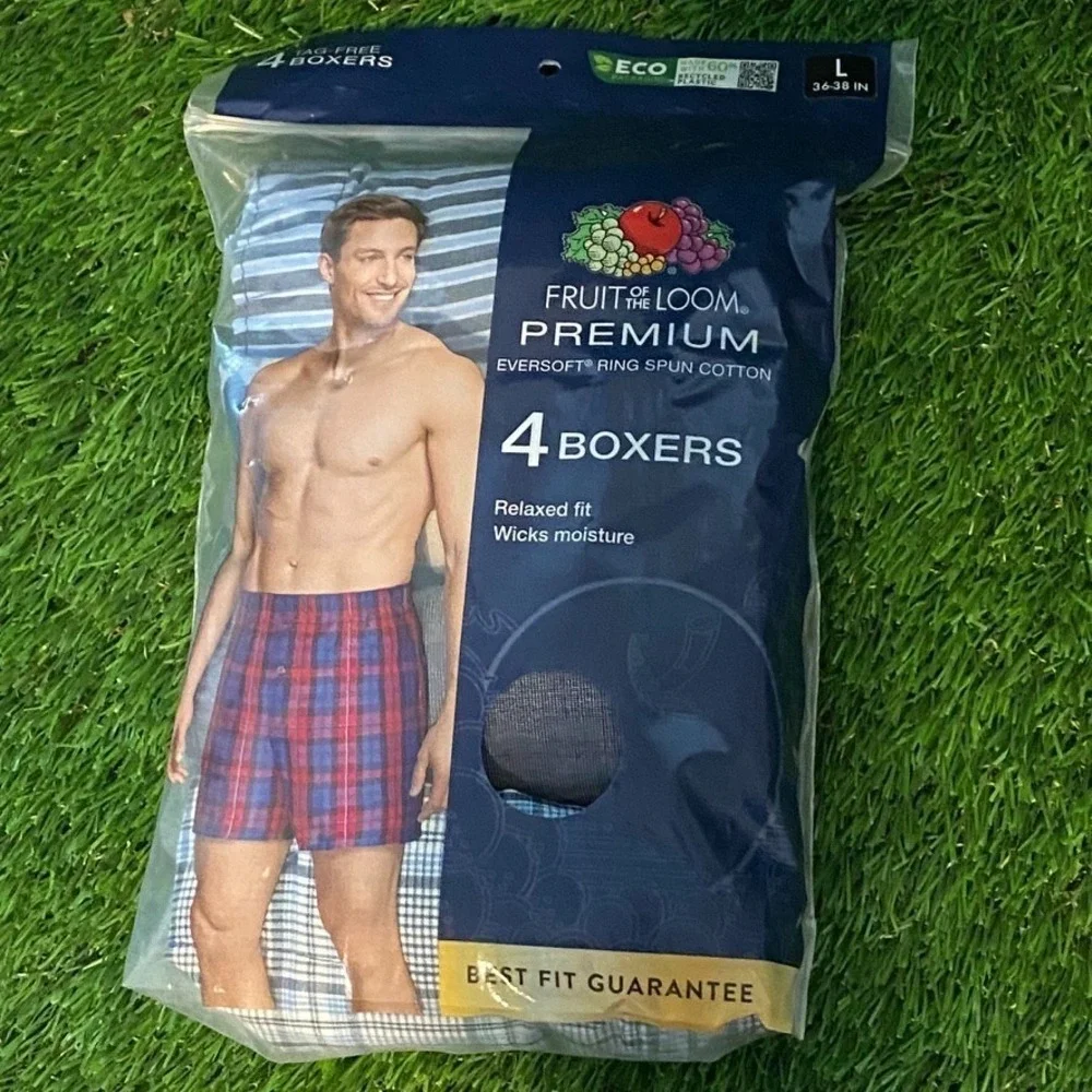 Fruit of the loom NWT Eversoft ring spun boxers Large 36-38 Set 4